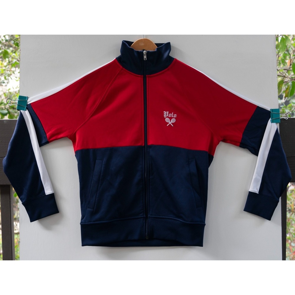 Polo Ralph Lauren Track Jacket Men's Red White Blue‎ Racquets Logo Size S